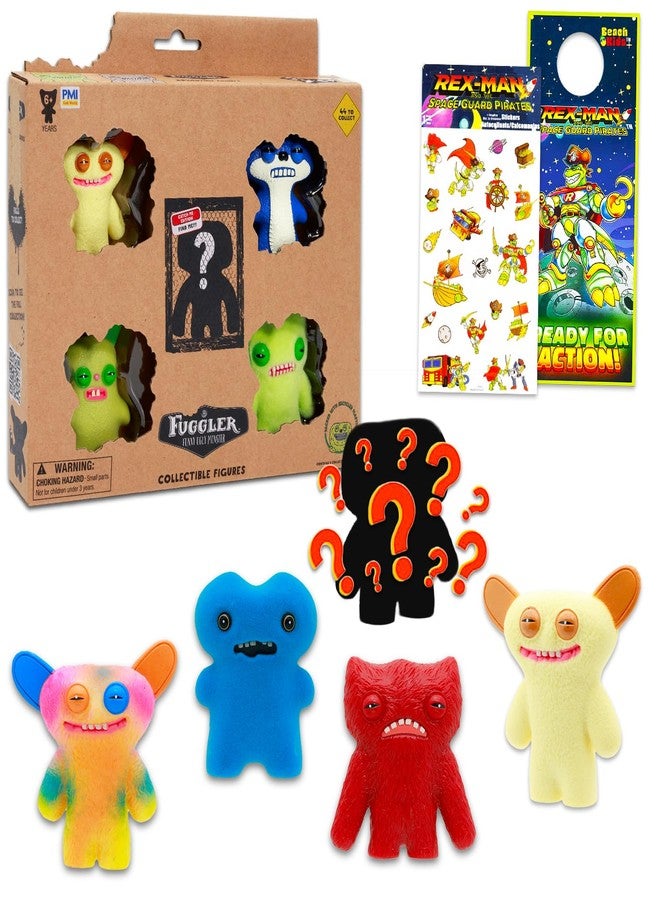 Fuggler Mini Figures 5 Pack - Bundle 5 Funny Ugly Monster Cupcake Topper Figurines Plus Stickers, More | Fuggler Party Supplies Set (Styles May Vary) - Image 1